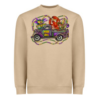Mushroom mardi gras truck with mask fleur de lis and crawfish Heavyweight Sweatshirt - RanaPortraitStore