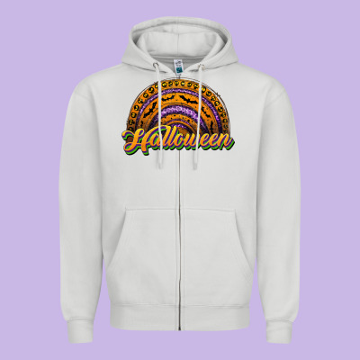 Halloween Rainbow Zipper Hoodie Designed By Jahusdesignshop