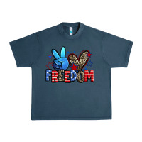 Midnight Navy peace love freedom Urban Heavy Tee - Zillion Design Studio