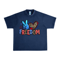 Navy peace love freedom Urban Heavy Tee - Zillion Design Studio