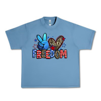Pebble Blue peace love freedom Urban Heavy Tee - Zillion Design Studio