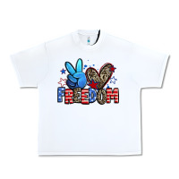 White peace love freedom Urban Heavy Tee - Zillion Design Studio