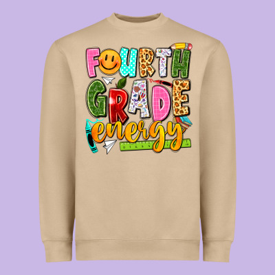 Fourth Grade Energy Heavyweight Sweatshirt Designed By Texasbilliewilder