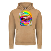 Vintage Camel rainbow lips with daisies Vintage Hoodie - texasbilliewilder