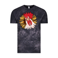 Cloud Black sunflower with rooster Vintage Tee - RanaPortraitStore