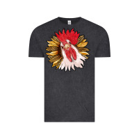 Vintage Black sunflower with rooster Vintage Tee - RanaPortraitStore