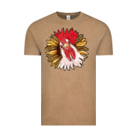 Vintage Coffee sunflower with rooster Vintage Tee - RanaPortraitStore