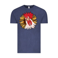 Vintage Denim sunflower with rooster Vintage Tee - RanaPortraitStore