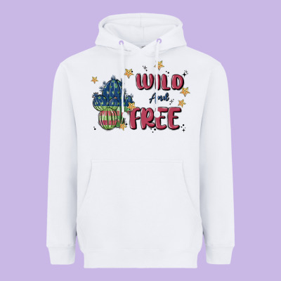 Wild And Free Heavyweight Hoodie Designed By Maliassmallbusiness