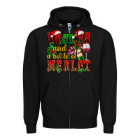 Black ho ho ho and a bottle of merlot Zipper Hoodie - AdoDesignShop