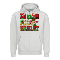Dove Grey ho ho ho and a bottle of merlot Zipper Hoodie - AdoDesignShop