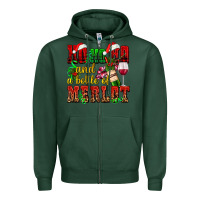 Sports Green ho ho ho and a bottle of merlot Zipper Hoodie - AdoDesignShop