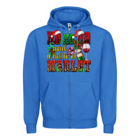 True Royal ho ho ho and a bottle of merlot Zipper Hoodie - AdoDesignShop