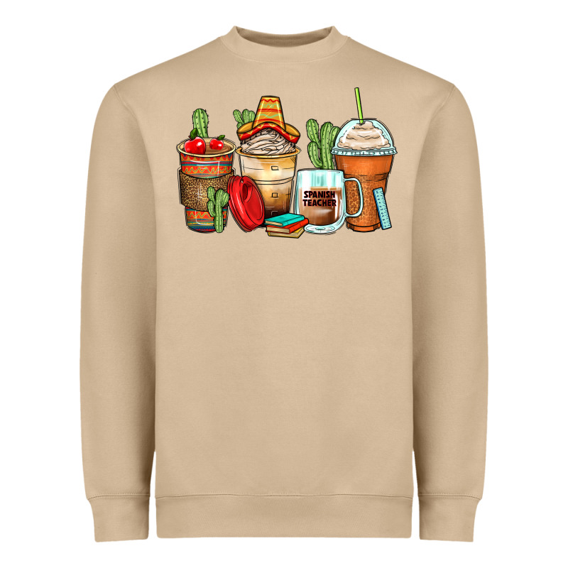 Spanish Teacher Coffee Cups Heavyweight Sweatshirt by Zillion Design Studio | Teevron