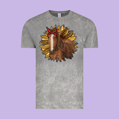 Sunflower With Horse Vintage Tee Designed By Ranaportraitstore