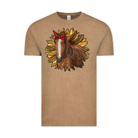 Vintage Coffee sunflower with horse Vintage Tee - RanaPortraitStore