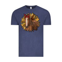 Vintage Denim sunflower with horse Vintage Tee - RanaPortraitStore