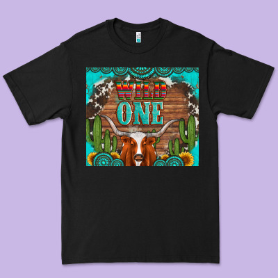 Wild One Longhorn Gemstones Cactus And Sunflowers Premium Tee Designed By Artiststas