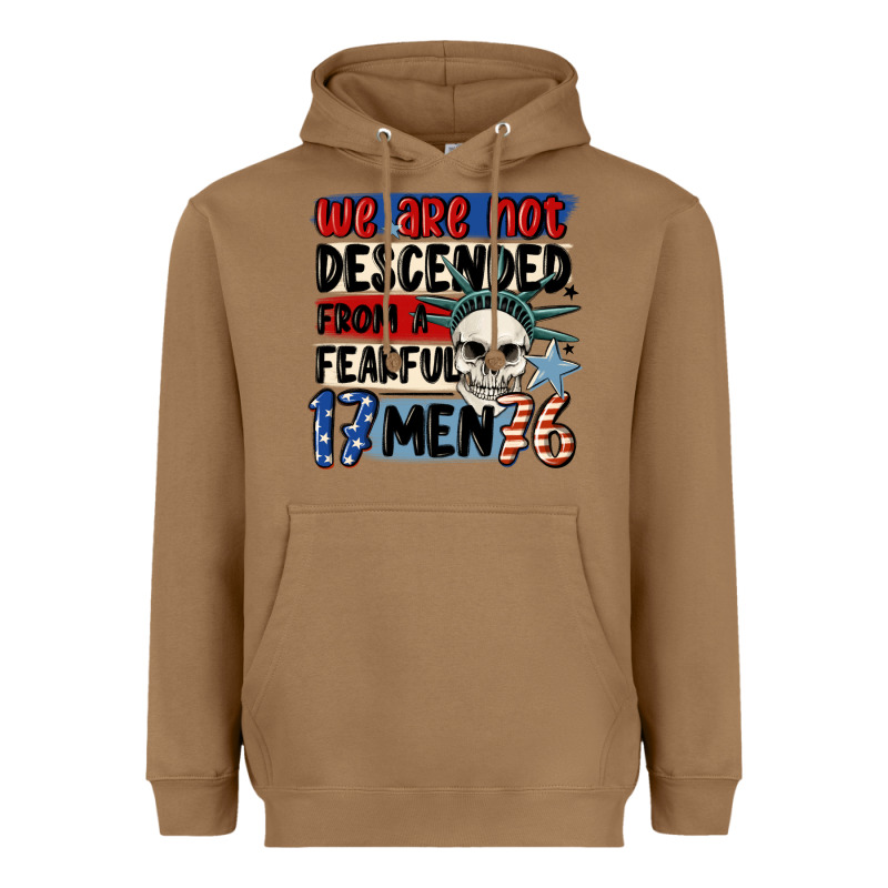 We Are Not Descended From A Fearful Me Heavyweight Hoodie by MaliasSmallBusiness | Teevron