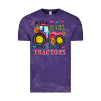 Cloud Purple just a girl who loves tractors Vintage Tee - Zillion Design Studio