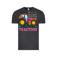 Vintage Black just a girl who loves tractors Vintage Tee - Zillion Design Studio