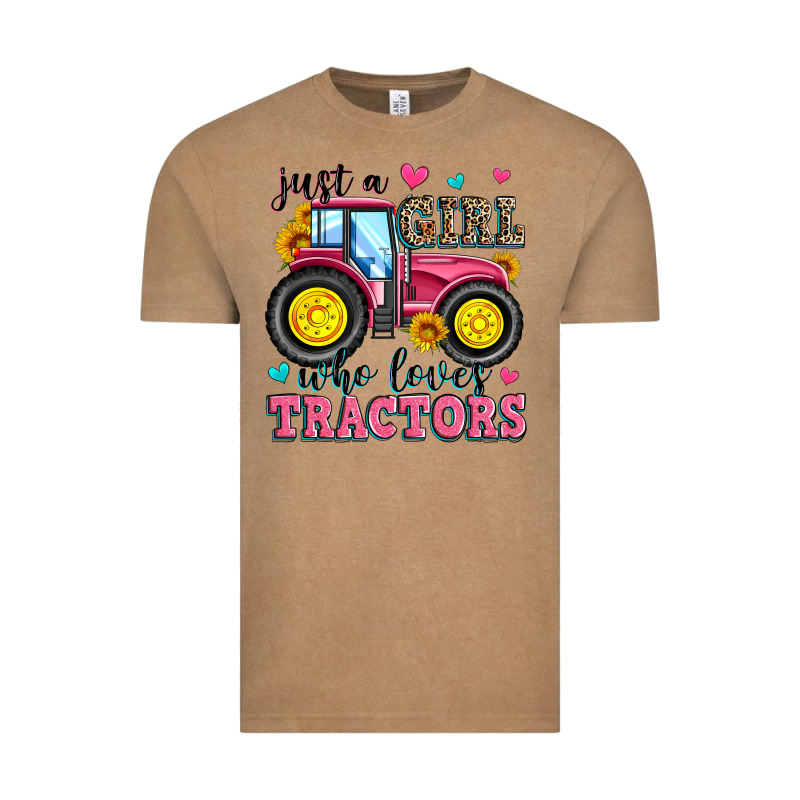 Just A Girl Who Loves Tractors Vintage Tee by Zillion Design Studio | Teevron