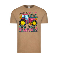 Vintage Coffee just a girl who loves tractors Vintage Tee - Zillion Design Studio