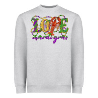Heather Grey love with crawfish mardi gras Heavyweight Sweatshirt - RanaPortraitStore