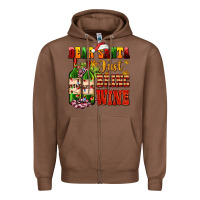 Chestnut dear santa just bring wine Zipper Hoodie - AdoDesignShop