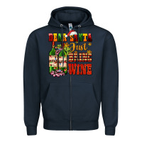 Navy dear santa just bring wine Zipper Hoodie - AdoDesignShop