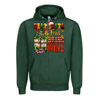 Sports Green dear santa just bring wine Zipper Hoodie - AdoDesignShop