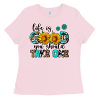 Bubblegum Pink life is good you should get one Ladies Tee - AdoDesignShop