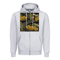 Heather Grey cactus camouflage school bus seamless pattern Zipper Hoodie - BundleAndBundleShop