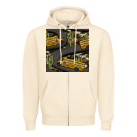 Sandshell cactus camouflage school bus seamless pattern Zipper Hoodie - BundleAndBundleShop