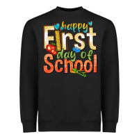 Black happy first day of school Heavyweight Sweatshirt - texasbilliewilder