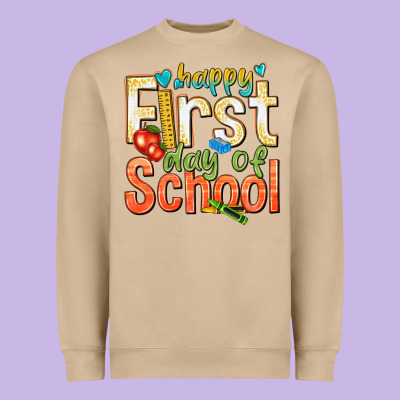 Happy First Day Of School Heavyweight Sweatshirt Designed By Texasbilliewilder