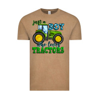 Vintage Coffee just a boy who loves tractors Vintage Tee - Zillion Design Studio
