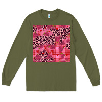 Army Green valentines day roses leopard seamless pattern Long Sleeve Tee - JahusDesignShop