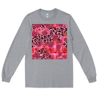 Heather Grey valentines day roses leopard seamless pattern Long Sleeve Tee - JahusDesignShop