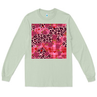 Matcha valentines day roses leopard seamless pattern Long Sleeve Tee - JahusDesignShop