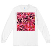 White valentines day roses leopard seamless pattern Long Sleeve Tee - JahusDesignShop
