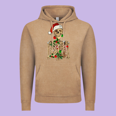Vintage Hoodie Christmas Skeleton