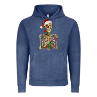 Vintage Denim Christmas Skeleton Vintage Hoodie - RanaPortraitStore