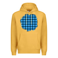 Mustard Winter Tartan Patch Premium Hoodie - BundleAndBundleShop