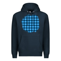 Navy Winter Tartan Patch Premium Hoodie - BundleAndBundleShop