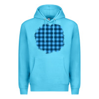 Ocean Blue Winter Tartan Patch Premium Hoodie - BundleAndBundleShop