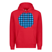 Red Winter Tartan Patch Premium Hoodie - BundleAndBundleShop