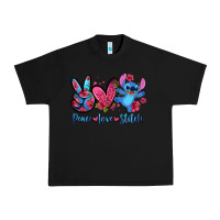 Black peace love stitch Urban Heavy Tee - Zillion Design Studio