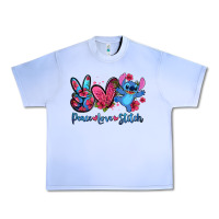 Grape Ice peace love stitch Urban Heavy Tee - Zillion Design Studio