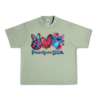 Oil Green peace love stitch Urban Heavy Tee - Zillion Design Studio